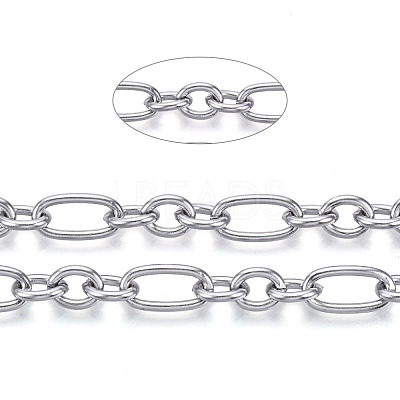 Tarnish Resistant 304 Stainless Steel Figaro Chains Chains CHS-N001-03P-1