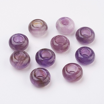 Natural Amethyst European Beads X-G-G740-14x8mm-13-1