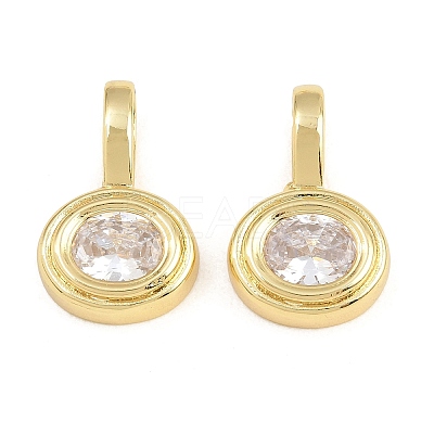 Brass Pave Clear Cubic Zirconia Pendants KK-CBA56EF-35B-G-01-1