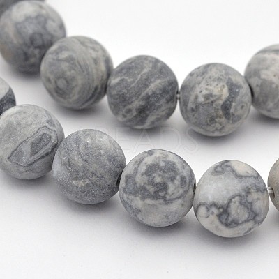 Natural Map Stone/Polychrome Jasper/Picasso Stone/Picasso Jasper Beads Strands G-D657-10mm-1