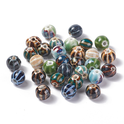 Handmade Porcelain Beads X-PORC-S498-24-M-1