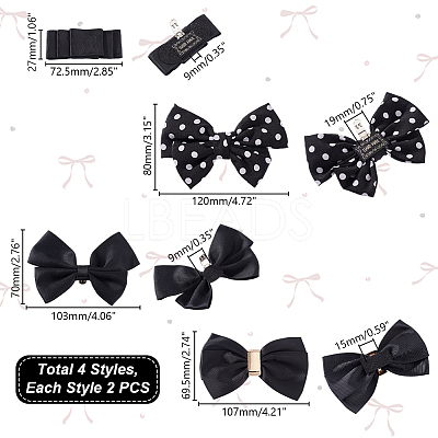 Bowknot Webbing Ribbon Shoe Decorations FIND-GA0004-33-1