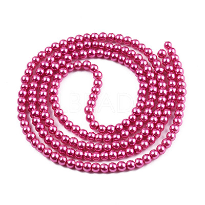 Baking Paint Pearlized Glass Pearl Round Bead Strands HY-Q003-6mm-10-1