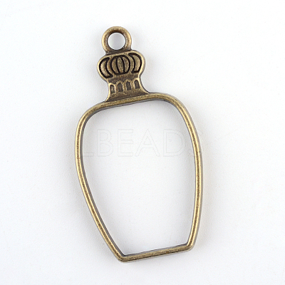 Rack Plating Alloy Bottle Open Back Bezel Pendants X-PALLOY-S047-31F-FF-1