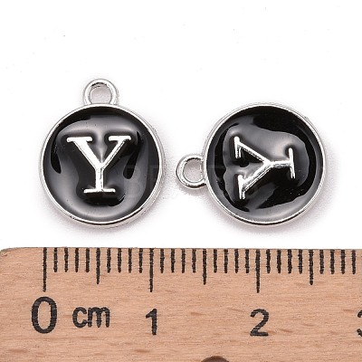 Platinum Plated Alloy Charms X-ENAM-S118-02Y-P-1