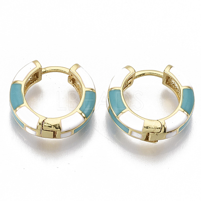 Brass Huggie Hoop Earrings EJEW-S209-06C-1