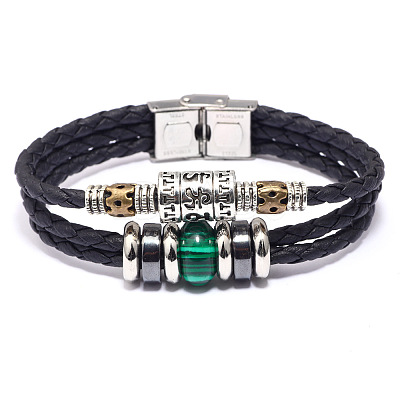 Leather Multi-strand Bracelets BJEW-F352-09P-02-1