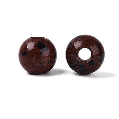 Natural Mahogany Obsidian European Beads G-Q602-09C-04-1