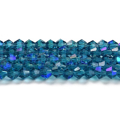 Transparent Electroplate Glass Beads Strands GLAA-F029-2mm-D01-1