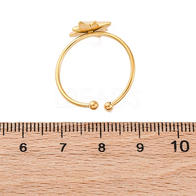 304 Stainless Steel Cuff Rings for Women RJEW-F175-01G-05-1
