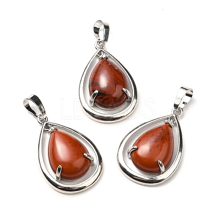 Natural Red Jasper Pendants G-B033-04P-21-1