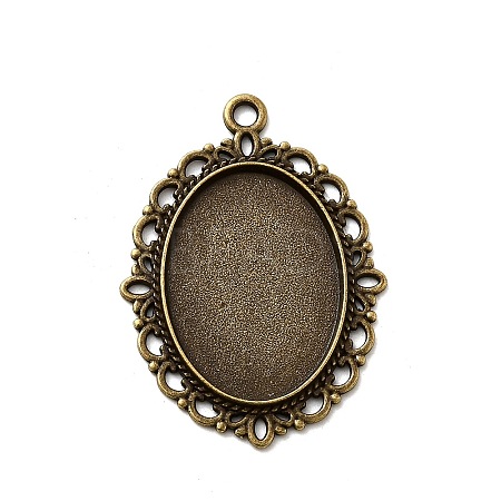 Zinc Alloy Pendant Settings for Cabochon & Rhinestone X-PALLOY-A15257-AB-FF-1