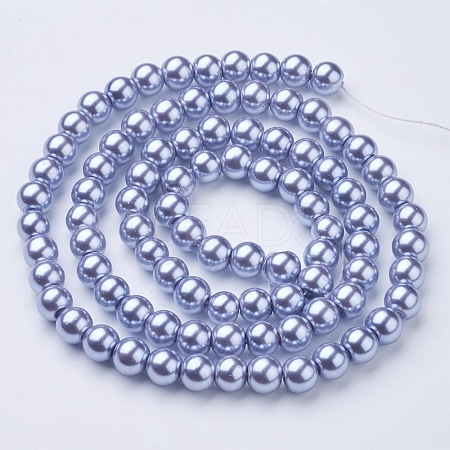 Glass Pearl Beads Strands X-HY-8D-B49-1