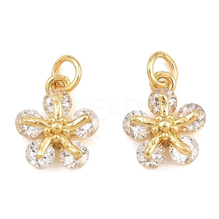 Brass Pave Cubic Zirconia Charms KK-Q085-14G-03-1
