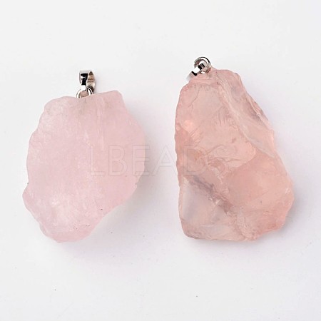 Natural Rose Quartz Pendants G-G884-A07-1