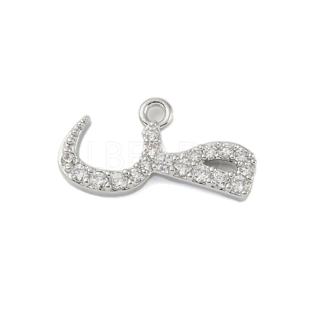 Rack Plating Brass Micro Pave Clear Cubic Zirconia Pendants KK-A224-03Q-P-1