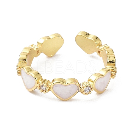 Heart Real 18K Gold Plated Cuff Rings for Girl Women Gift X-ZIRC-C021-05G-1