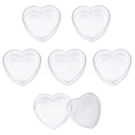 Heart Acrylic Storage Gift Boxes CON-WH0095-47-1