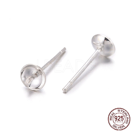925 Sterling Silver Stud Earring Findings STER-K167-027B-S-1