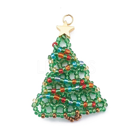 Christmas Trees Shape Pendants PALLOY-JF00651-1