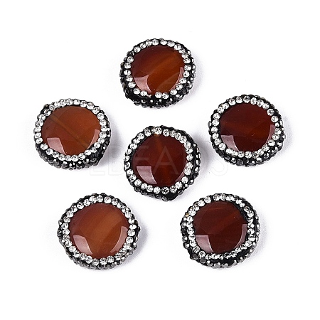Natural Agate Rhinestone Beads G-Q487-03C-1