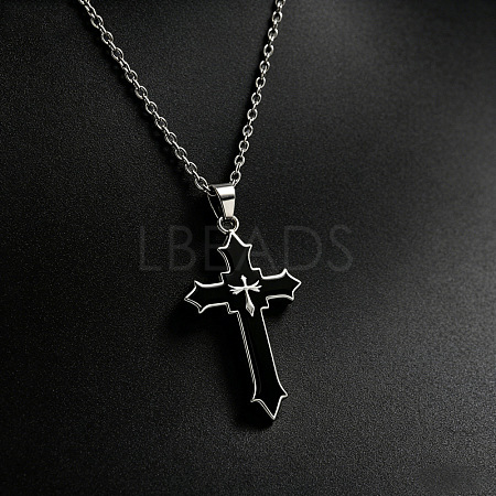 Alloy Acrylic Religion Cross Pendant Necklaces WG5E0A0-01-1