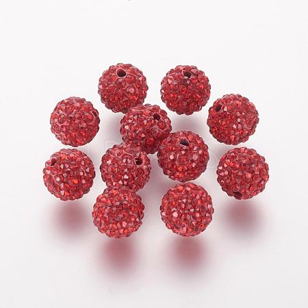 Polymer Clay Rhinestone Beads RB-K050-8mm-C22-1