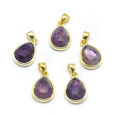 Natural Amethyst Pendants G-O176J-03G-1