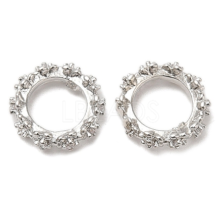 Rack Plating Brass Micro Pave Cubic Zirconia Beads KK-A186-01A-P-1