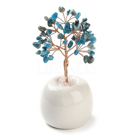 Natural Apatite Chips Tree of Life Decorations DJEW-C016-02G-1