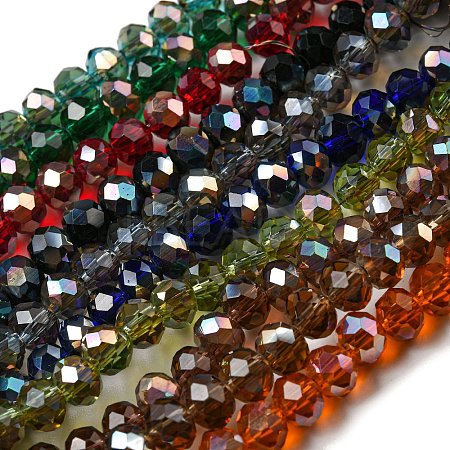 Electroplate Glass Beads Strands EGLA-A034-T6mm-J-1