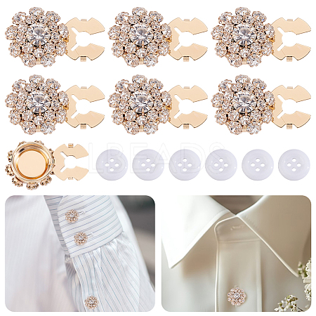 1-Hole Alloy Rhinestones Button Cover Clasp BUTT-HY0001-18-1