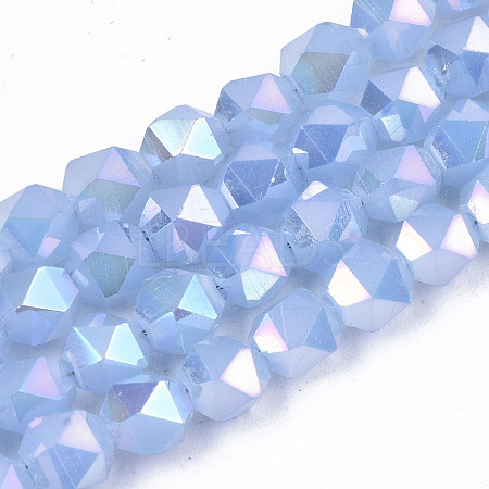 Electroplate Glass Beads Strands X-EGLA-T019-07D-1