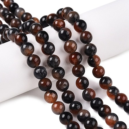 Dyed Natural White Jade Beads Strands G-T138-8mm-210-14-1