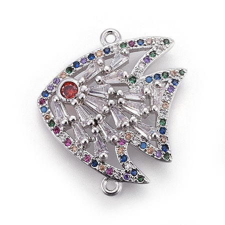Brass Micro Pave Cubic Zirconia Links ZIRC-F093-15P-1