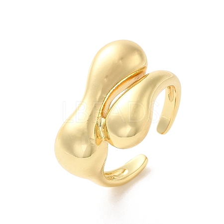 Brass Open Cuff Rings RJEW-P098-05G-1