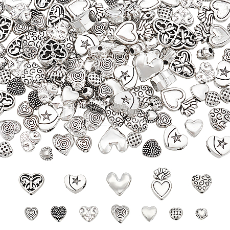 110Pcs 10 Styles Tibetan Style Alloy Beads FIND-UN0015-82-1