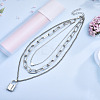 Zinc Alloy 3 Layered Necklaces NJEW-N047-004-RS-5
