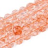 Transparent Crackle Glass Beads Strands GLAA-Q108-03A-03-1