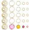CHGCRAFT 32Pcs 4 Style Alloy Linking Rings FIND-CA0006-01-1