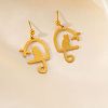 304 Stainless Steel Stud Dangle Earrings WG8A128-01-3