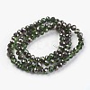 Electroplate Transparent Glass Beads Strands EGLA-A034-T4mm-P03-2