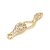 Brass Micro Pave Clear Cubic Zirconia S-Hook Clasps KK-G526-13G-2