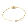 Rack Plating Brass Micro Pave Clear Cubic Zirconia Letter Open Cuff Bangles BJEW-A018-01G-W-3