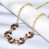Brass Enamel Pendant Necklaces NJEW-B157-07G-03-3