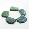 Electroplated Natural Druzy Crystal Beads Strands G-N0257-07-2
