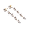 Round Plastic Pearl Beaded Long Chain Dangle Stud Earrings STAS-D179-04G-03-1