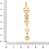 Tassel Brass Micro Pave Clear Cubic Zirconia Big Pendants KK-L271-01G-03-3