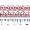UV Plating Pearlized Glass Pearl Beads Strands GLAA-F128-01B-T9-2