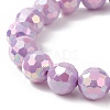 Macaron Color Faceted Acrylic Round Beaded Necklaces BJEW-JB09196-5